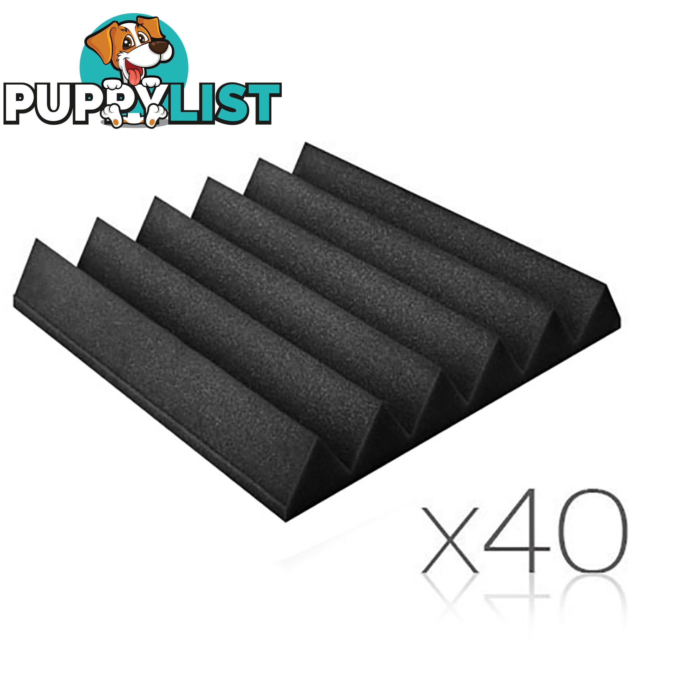 6 Teeth Wedge 30 x 30cm Acoustic Foam Panels x 40