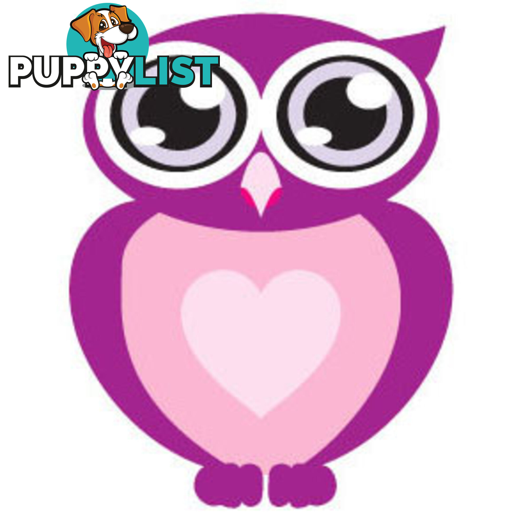 10 X Purple owl with big eyes Wall Sticker - Totally Movable