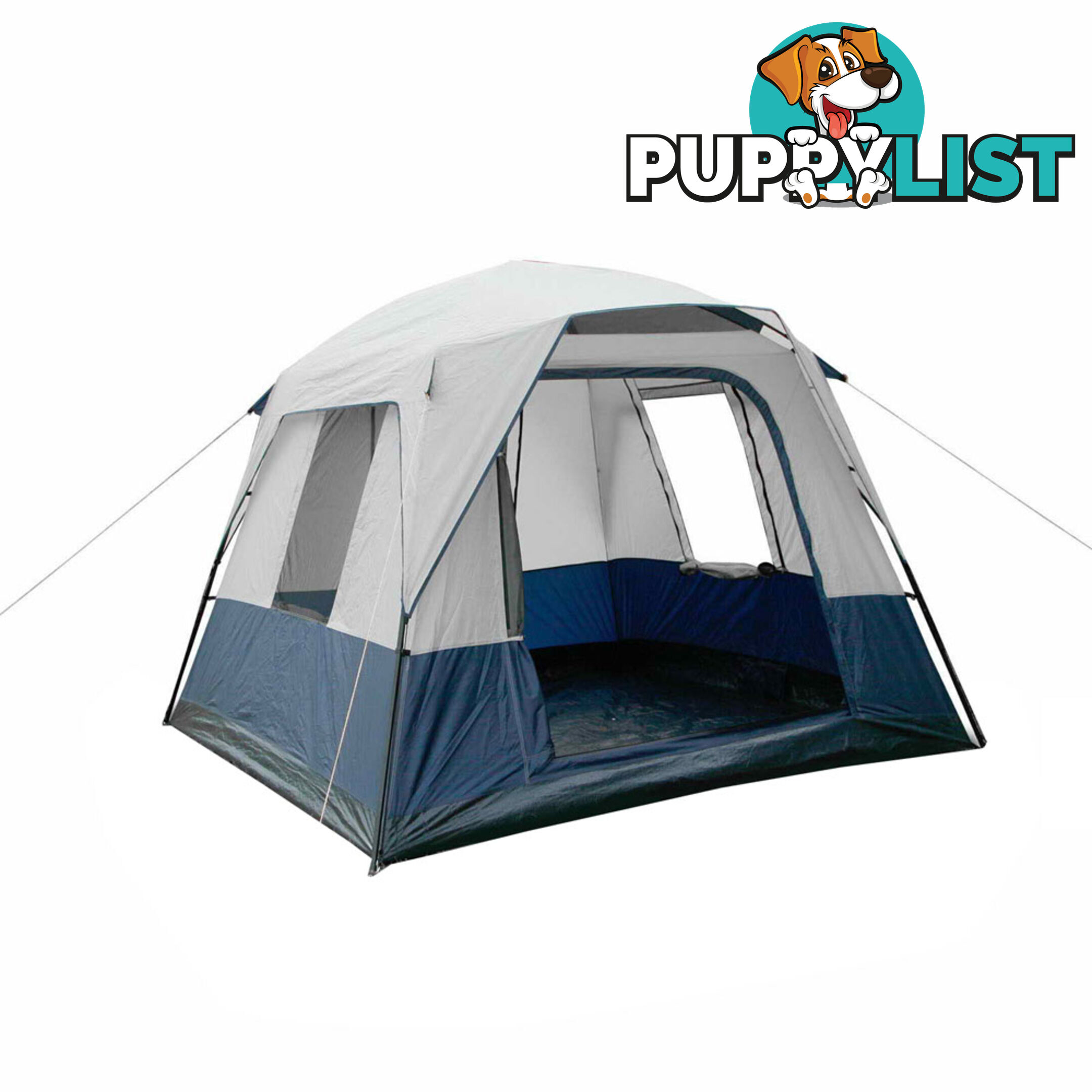 4 Person Family Camping Tent Navy Grey