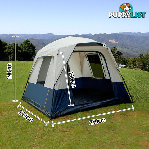 4 Person Family Camping Tent Navy Grey