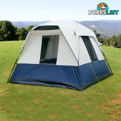 4 Person Family Camping Tent Navy Grey