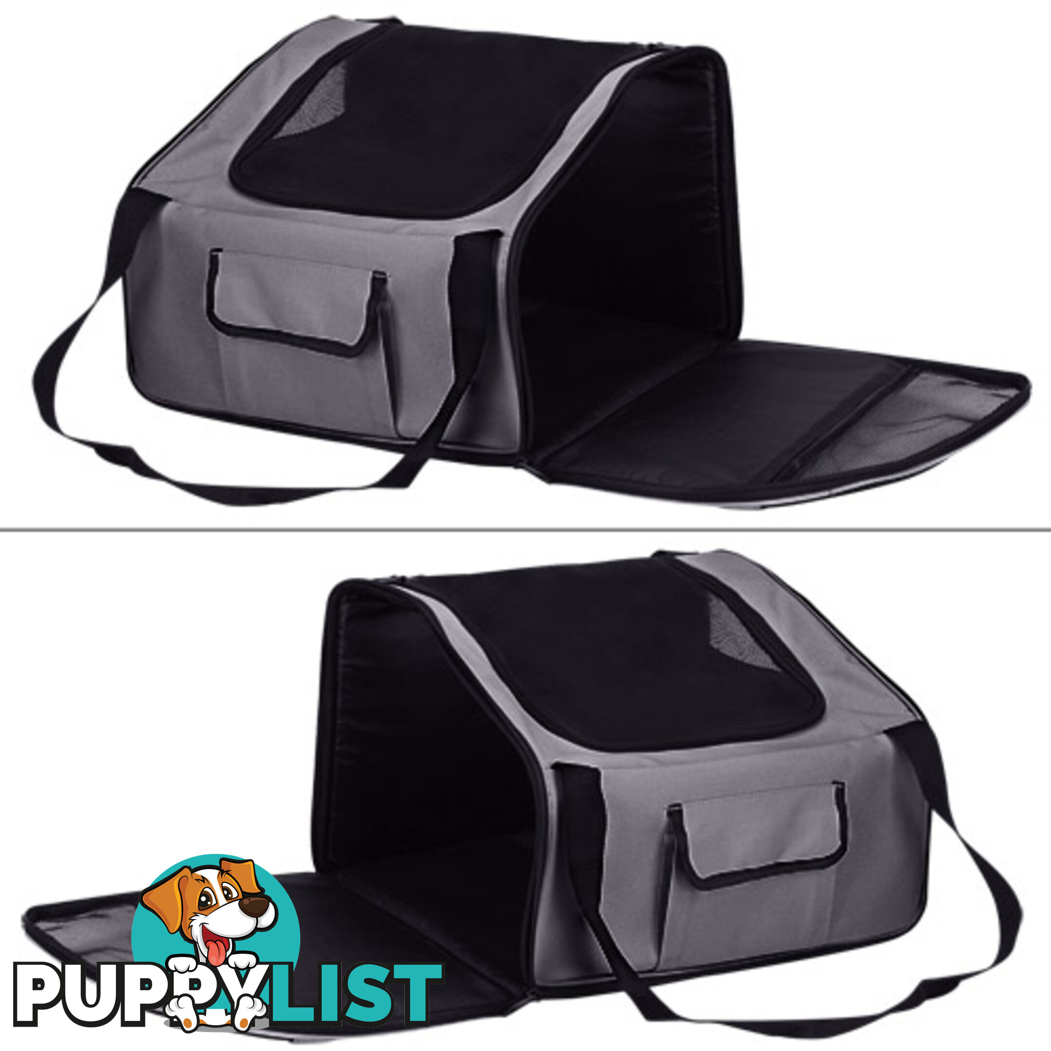 Pet Dog Cat Car Seat Carrier Travel Bag Large Grey