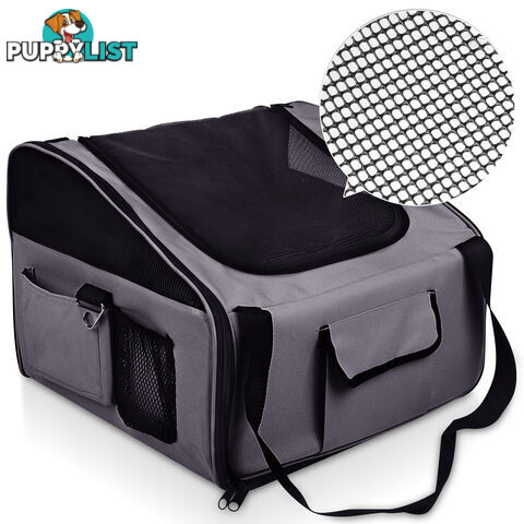 Pet Dog Cat Car Seat Carrier Travel Bag Large Grey