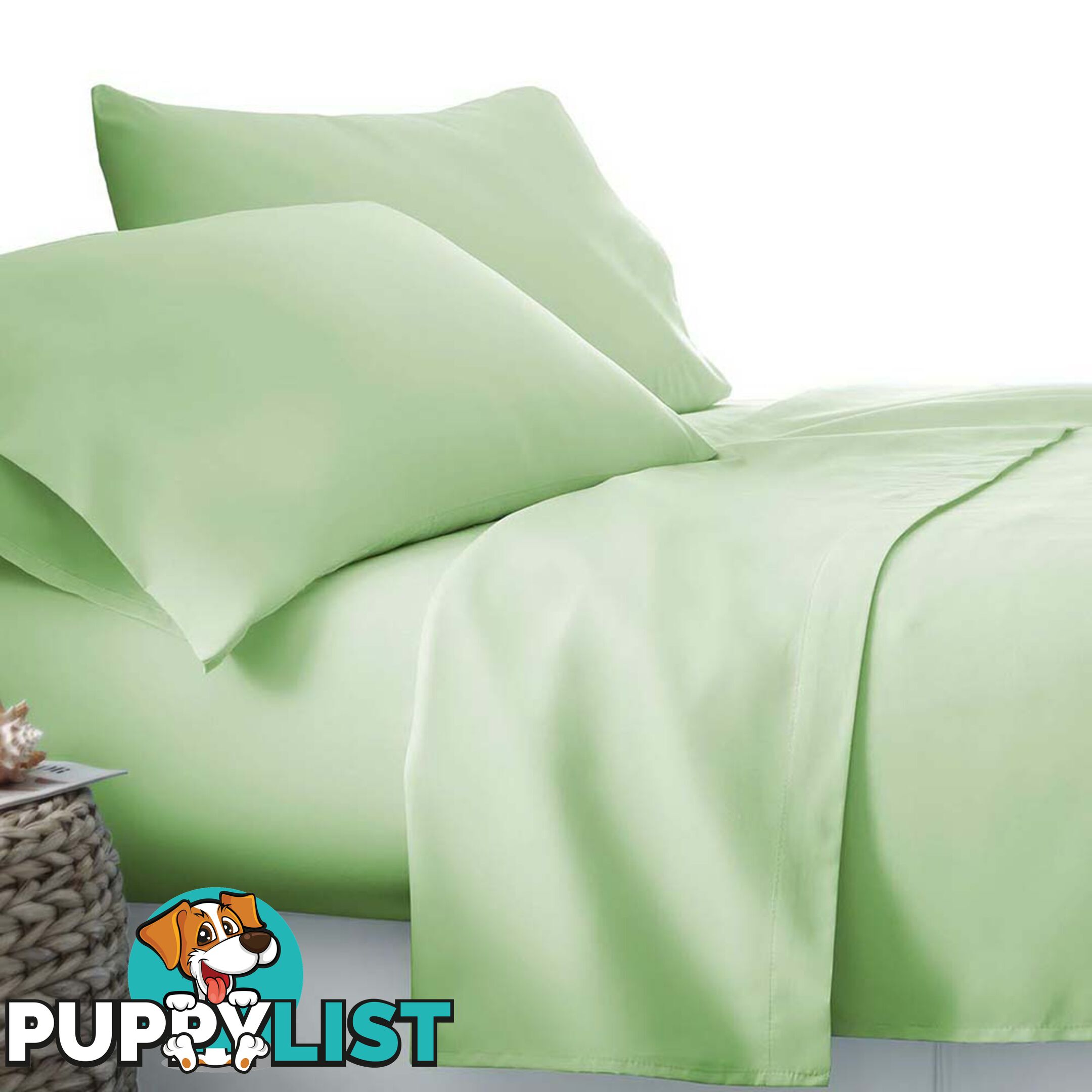 4 Piece Microfibre Sheet Set Queen _ Green