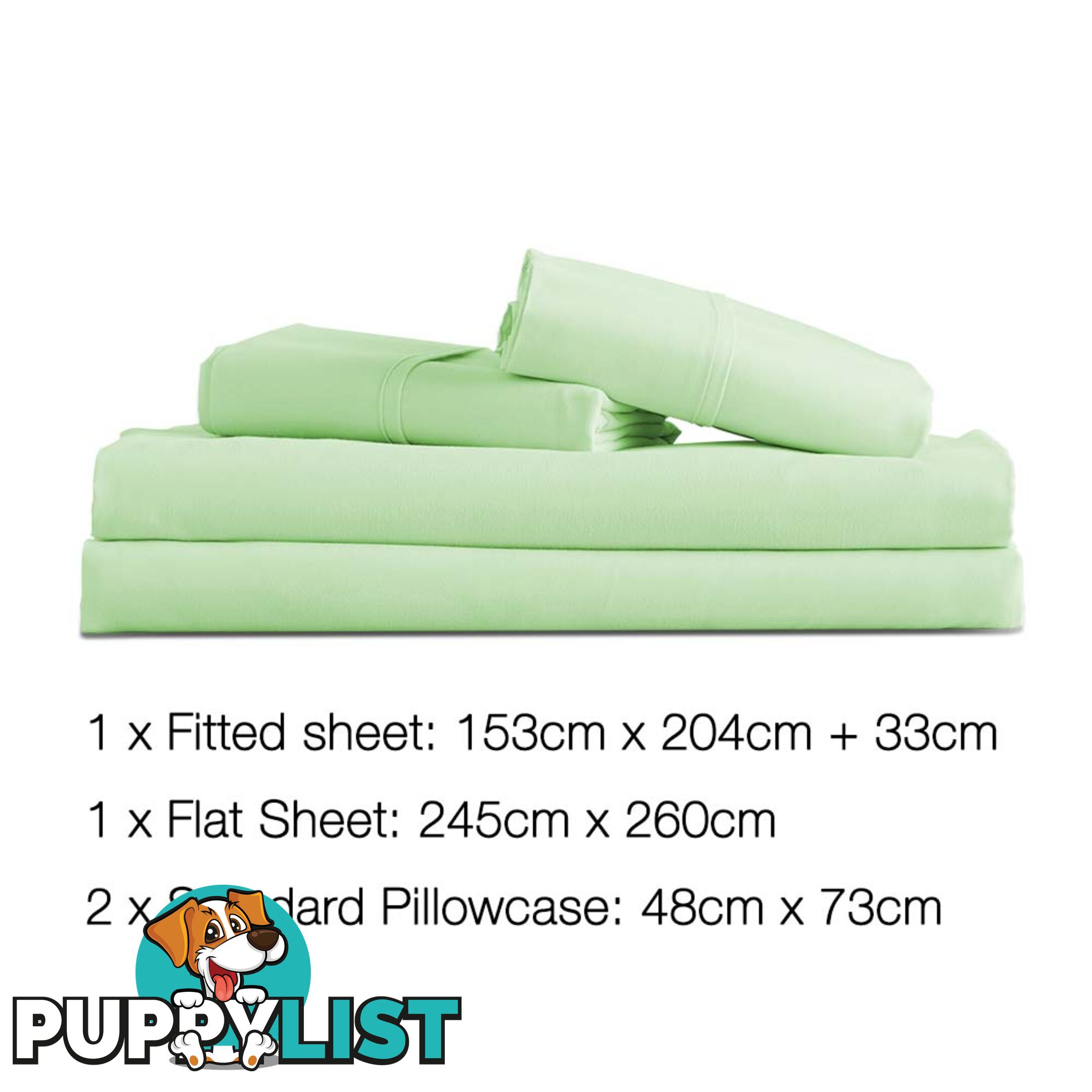 4 Piece Microfibre Sheet Set Queen _ Green