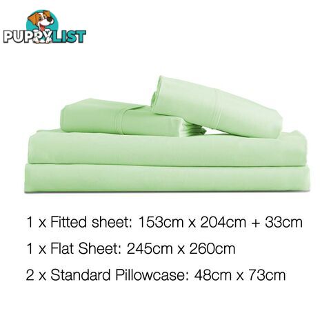 4 Piece Microfibre Sheet Set Queen _ Green