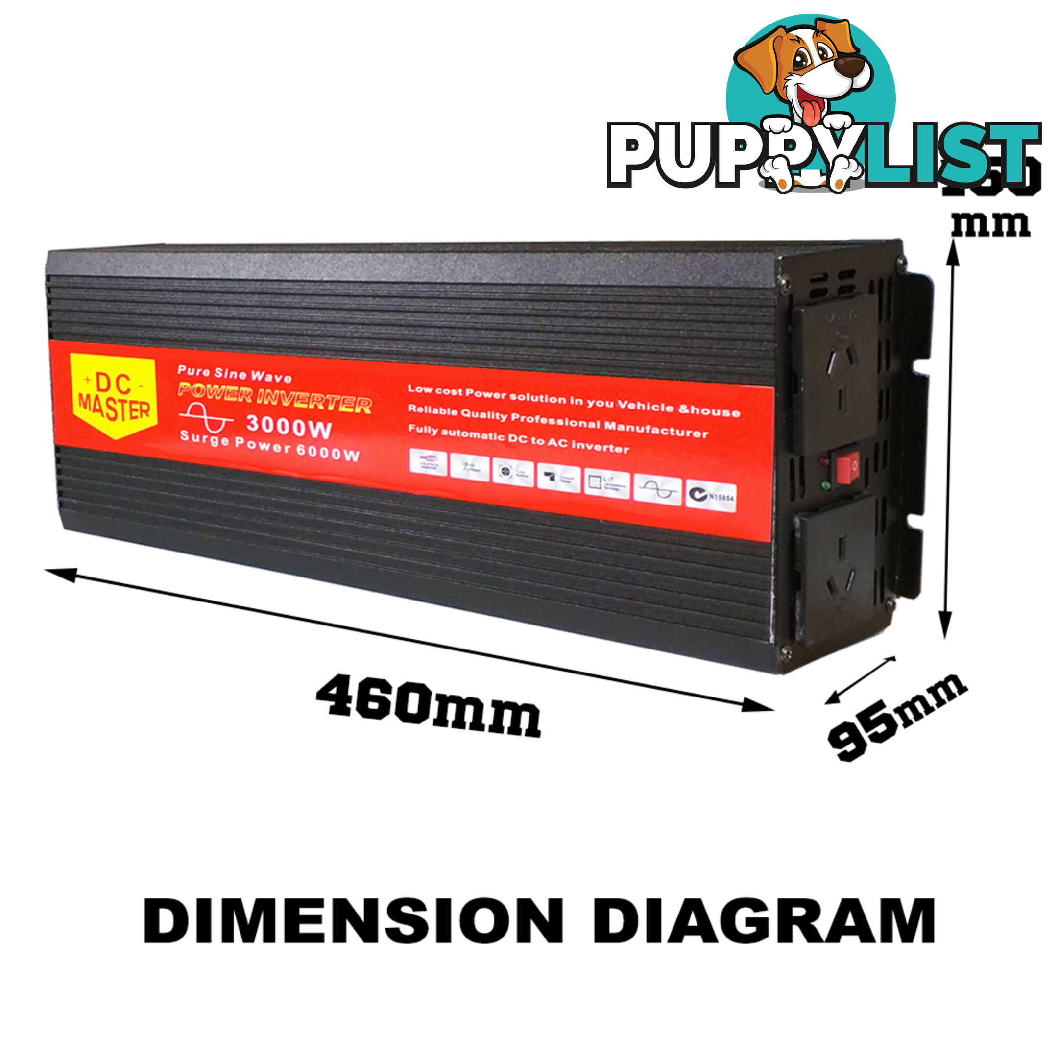 PURE SINE WAVE 3000W MAX 6000W 12V-240V POWER INVERTER CAR CARAVAN CAMPING BOAT