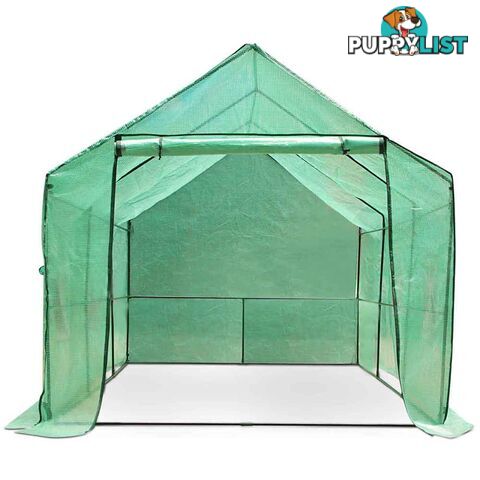 Greenhouse with Green PE Cover - 3.5M x 2M