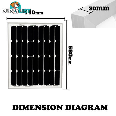 12V 60W Solar Panel Kit Home Generator Caravan Camping Power Mono Charging PWM