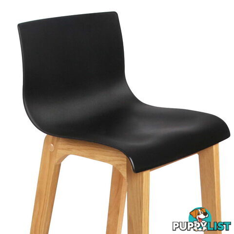 Set of 2 High Seat Back Barstools Black