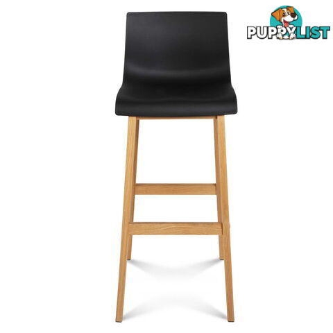 Set of 2 High Seat Back Barstools Black