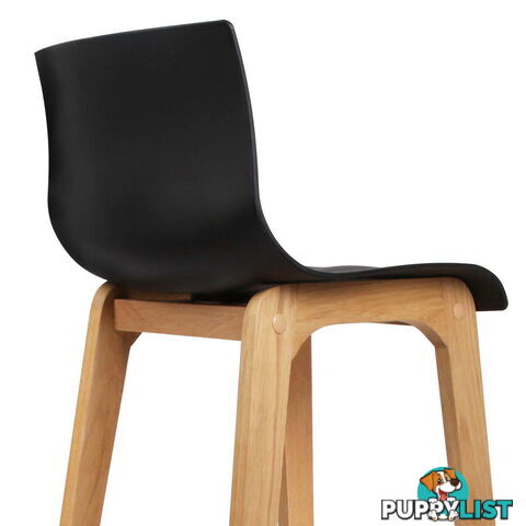 Set of 2 High Seat Back Barstools Black