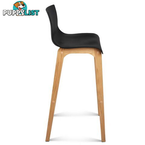 Set of 2 High Seat Back Barstools Black