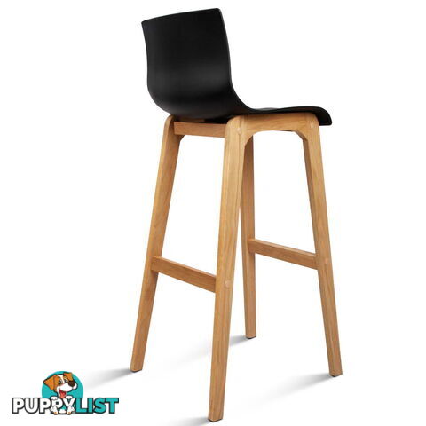 Set of 2 High Seat Back Barstools Black