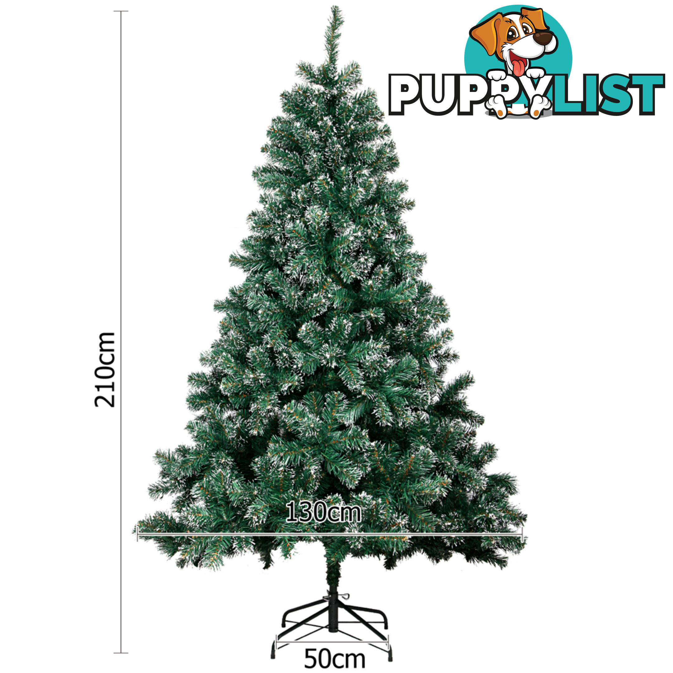 Snowy Christmas Tree 210cm Green