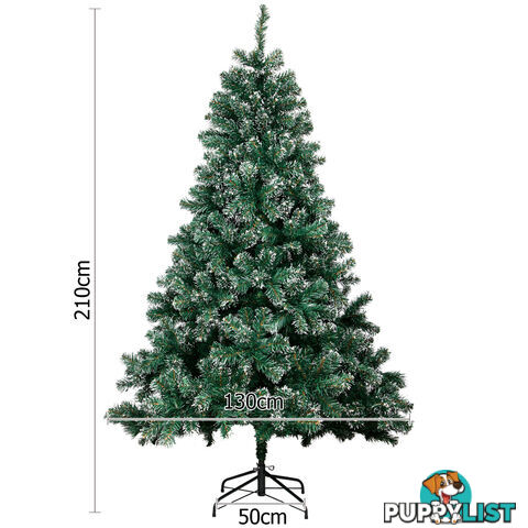 Snowy Christmas Tree 210cm Green