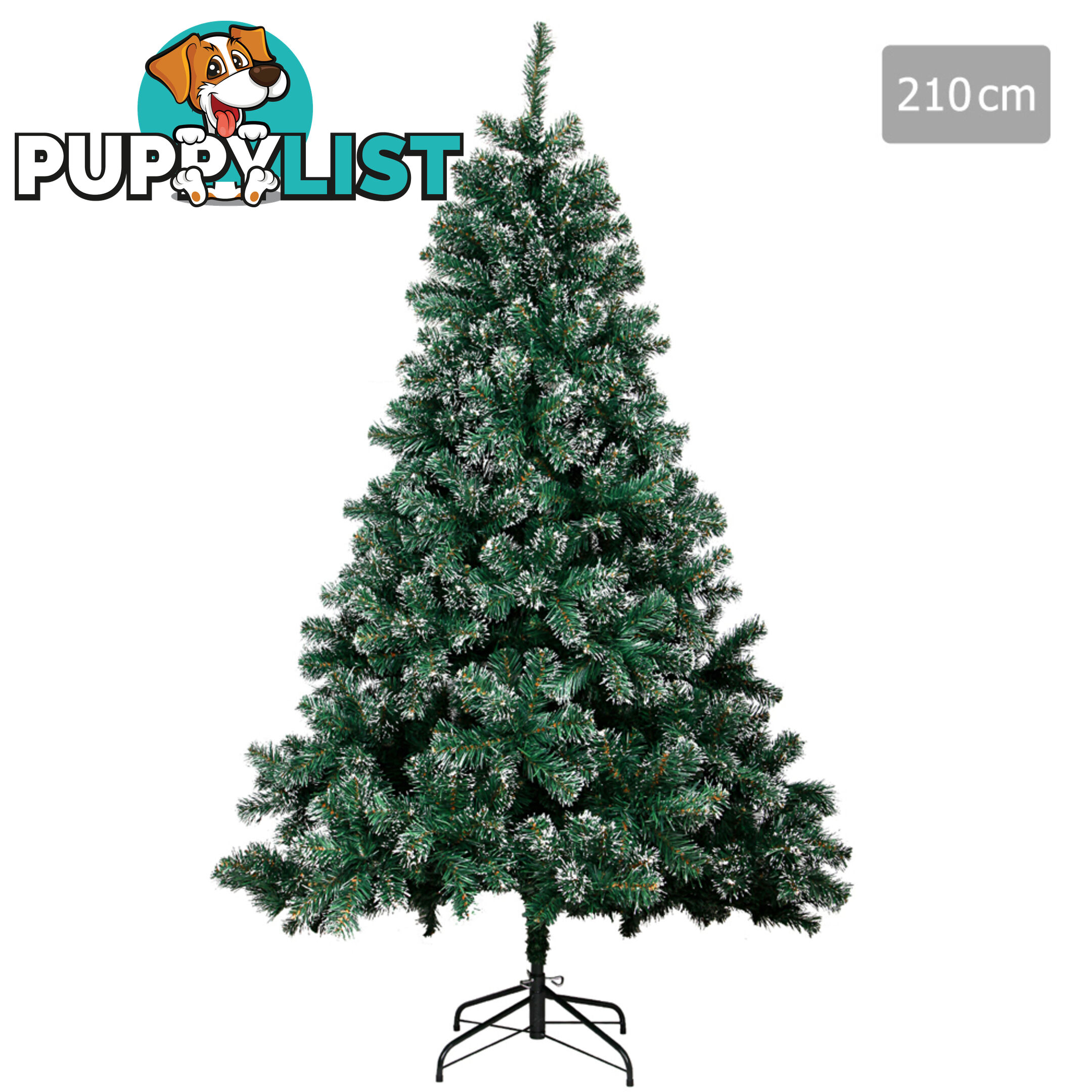 Snowy Christmas Tree 210cm Green