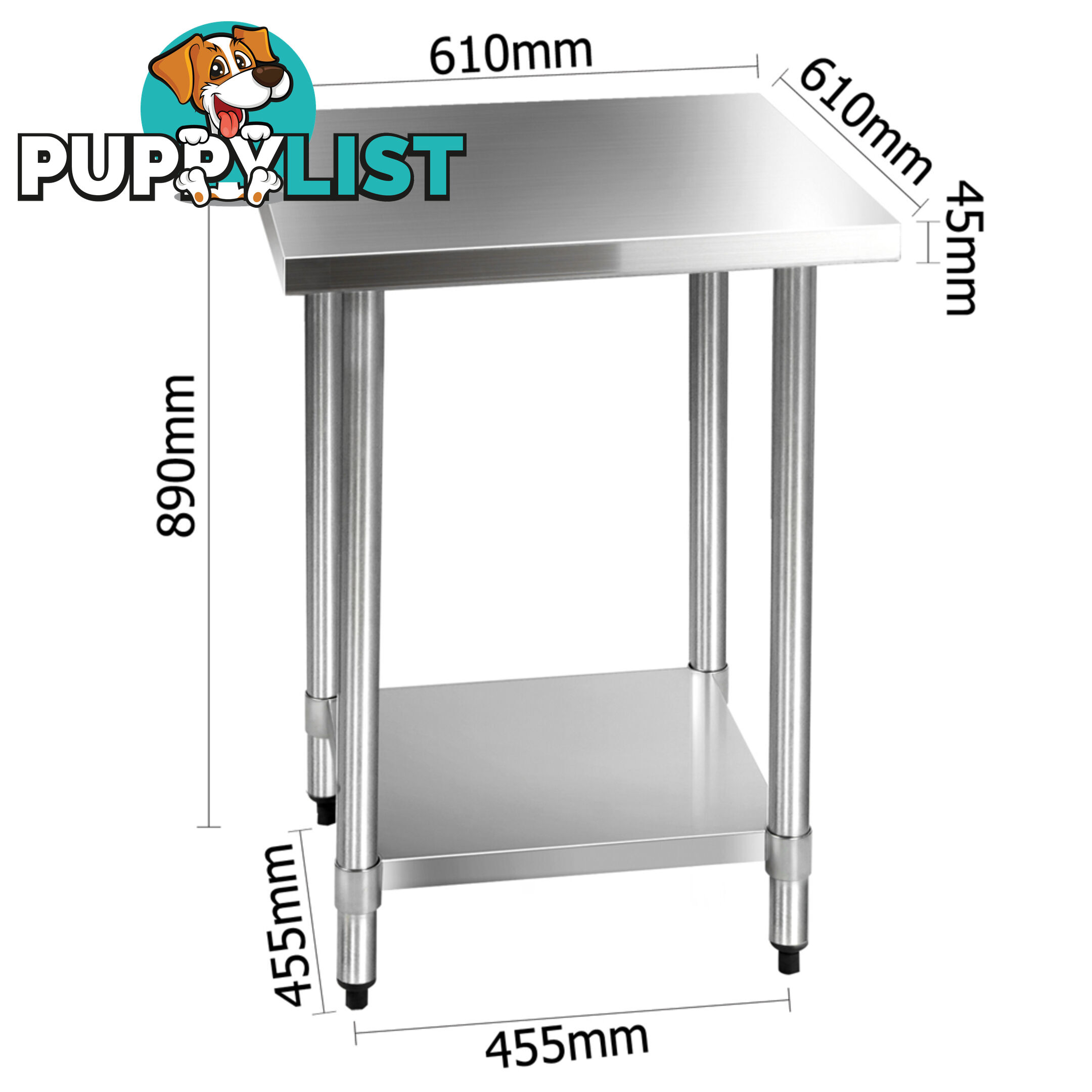 430 Stainless Steel Kitchen Work Bench Table 610mm