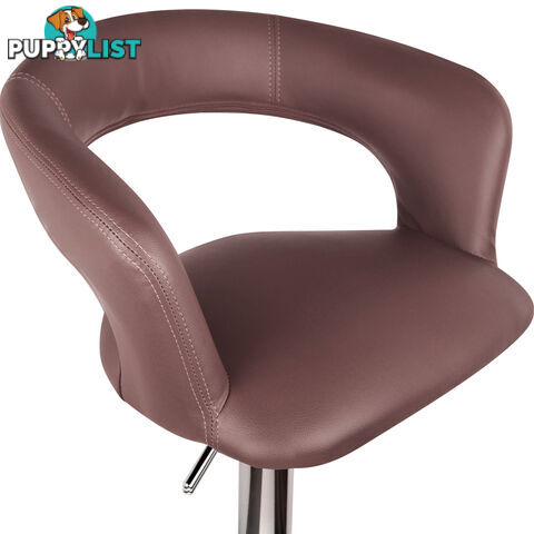 Set of 2 PU Leather Kitchen Bar Stool Chocolate