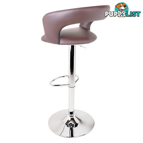 Set of 2 PU Leather Kitchen Bar Stool Chocolate