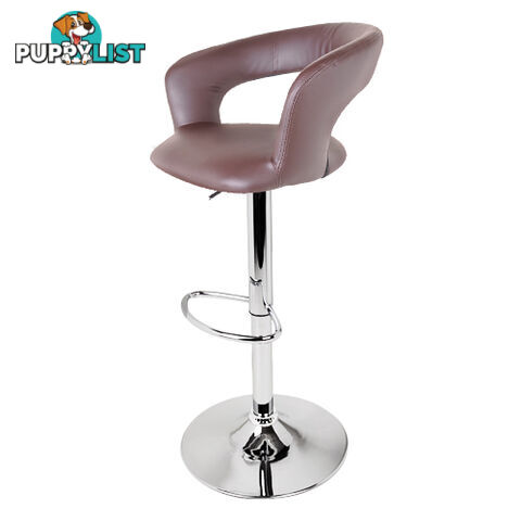 Set of 2 PU Leather Kitchen Bar Stool Chocolate