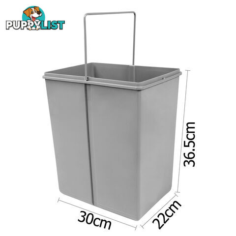 Duel Side Pull Out Rubbish Waste Basket 2 x 20L