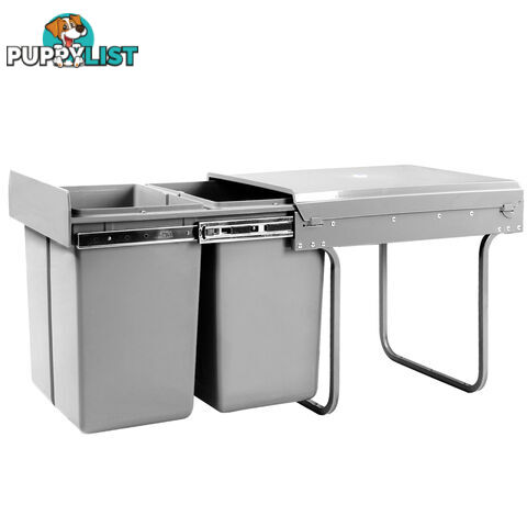 Duel Side Pull Out Rubbish Waste Basket 2 x 20L