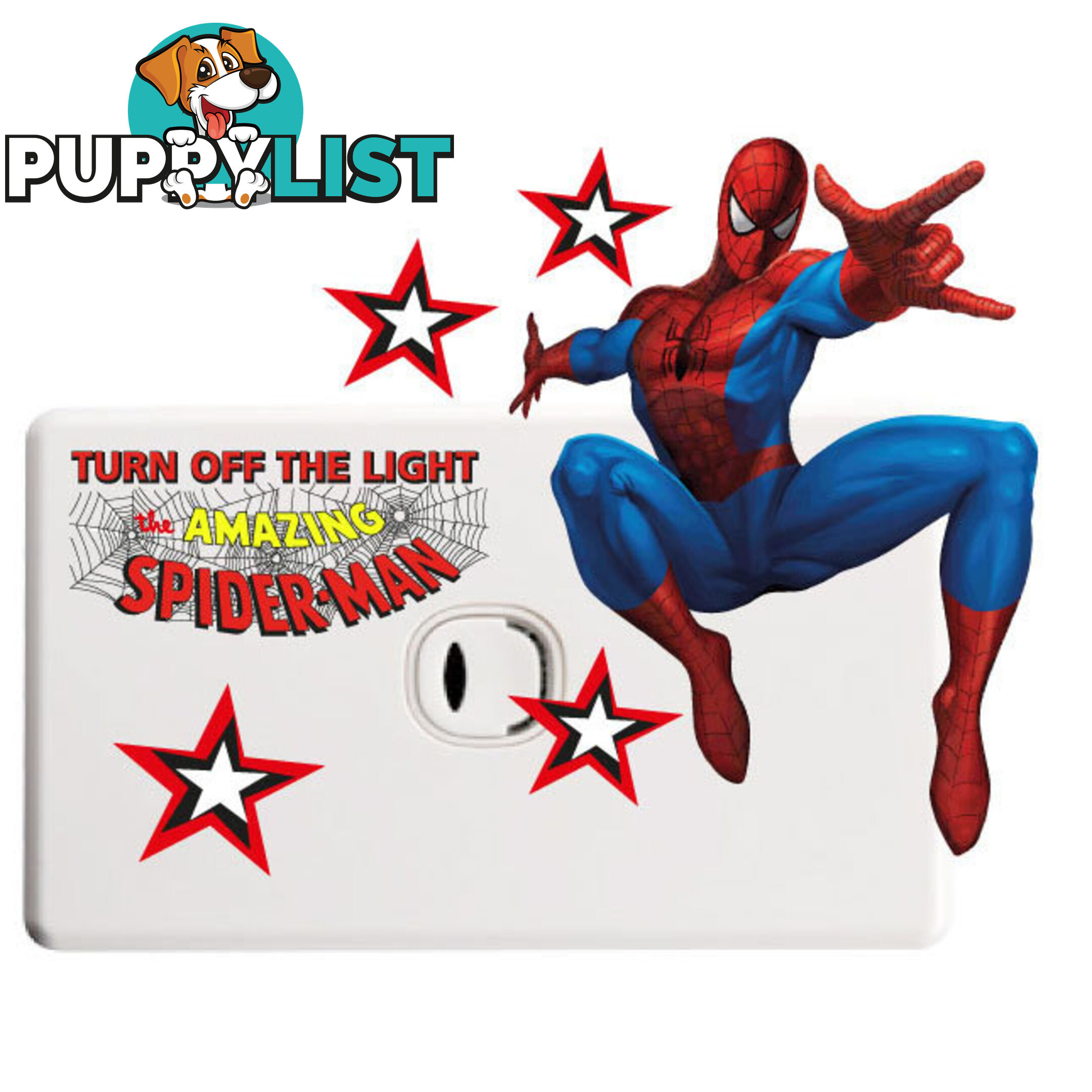 Spiderman Light Switch Wall Sticker - Totally Movable