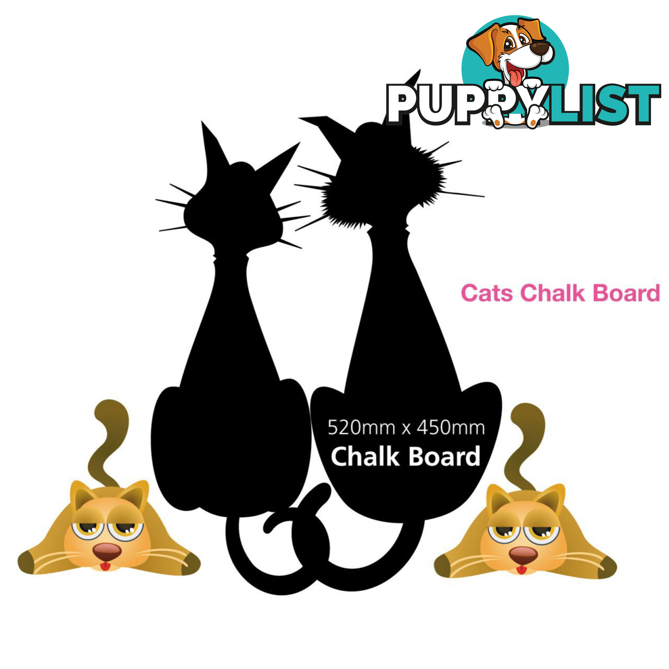 Funky Cats Chalk Black Board Kitchen Wall Stickers