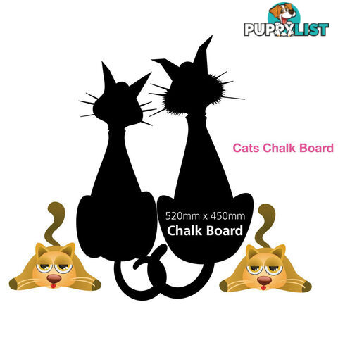 Funky Cats Chalk Black Board Kitchen Wall Stickers