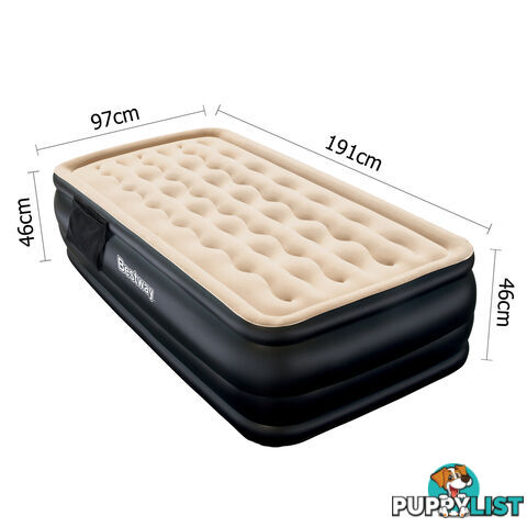 Bestway Single Inflatable Air Mattress Bed w/ Built-in Pump Black