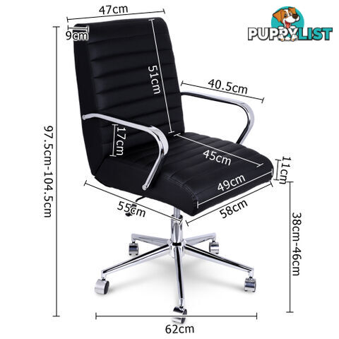 Executive PU Leather Office Computer Chair Black