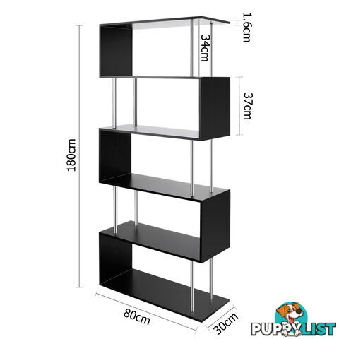 5 Tier Display/Book/Storage Shelf Unit Black