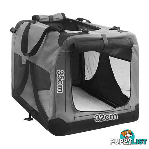 Large Portable Soft Pet Dog Crate Cage Kennel Grey