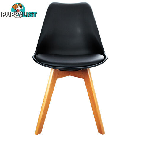 Set of 4 Dining Chair PU Black