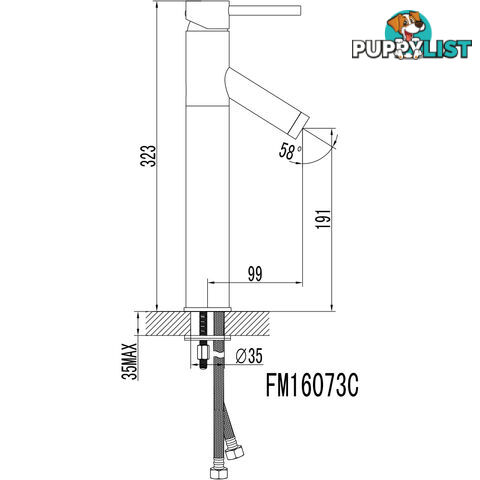 Kitchen Sink Faucet Flick Vanity Basin Tall Mixer Tap Bathroom Spout Brass Round