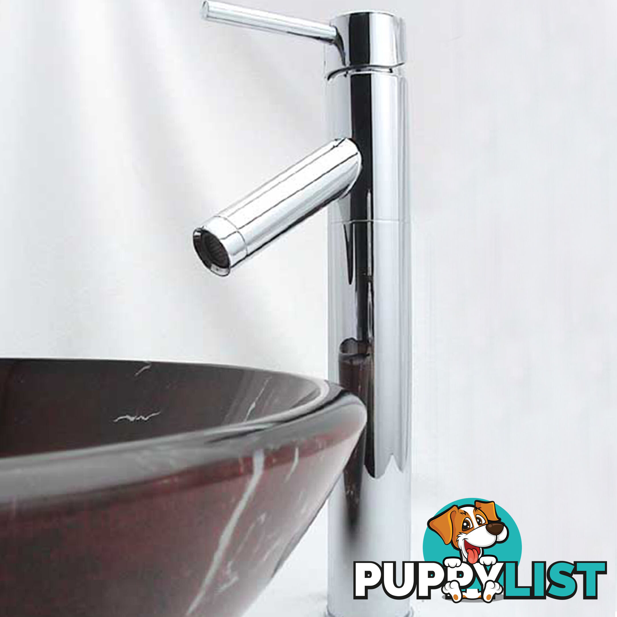 Kitchen Sink Faucet Flick Vanity Basin Tall Mixer Tap Bathroom Spout Brass Round