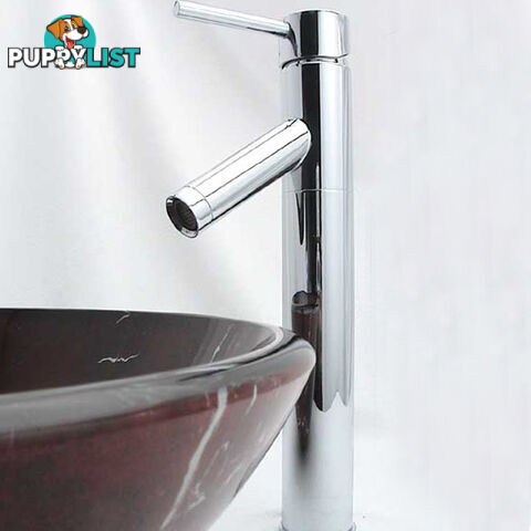 Kitchen Sink Faucet Flick Vanity Basin Tall Mixer Tap Bathroom Spout Brass Round