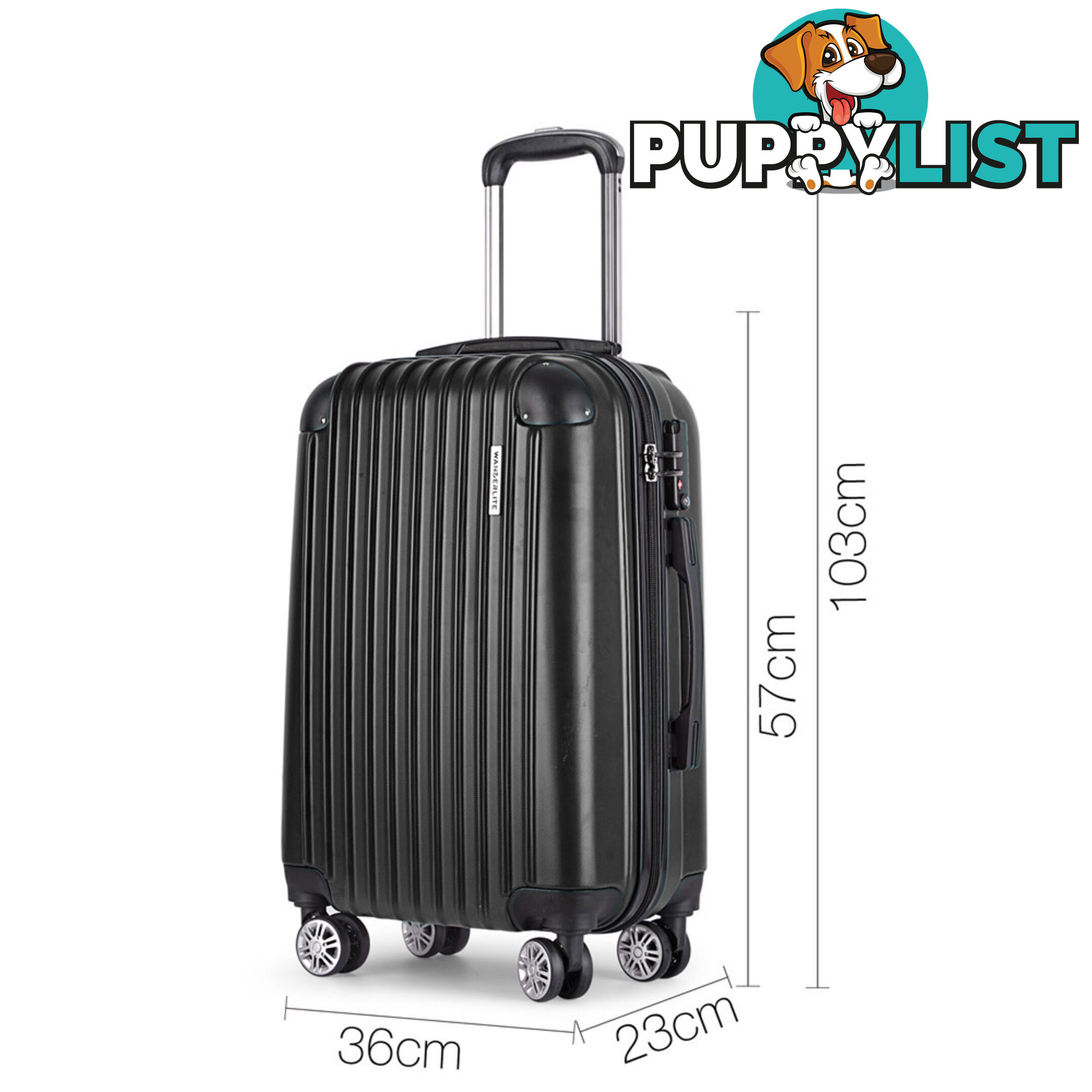 20"  Wanderlite Luggage Case  Black