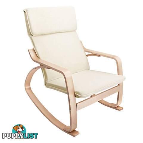 Bentwood Fabric Rocking Armchair Beige