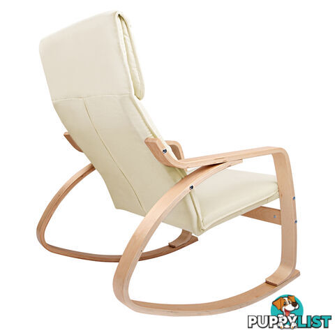 Bentwood Fabric Rocking Armchair Beige