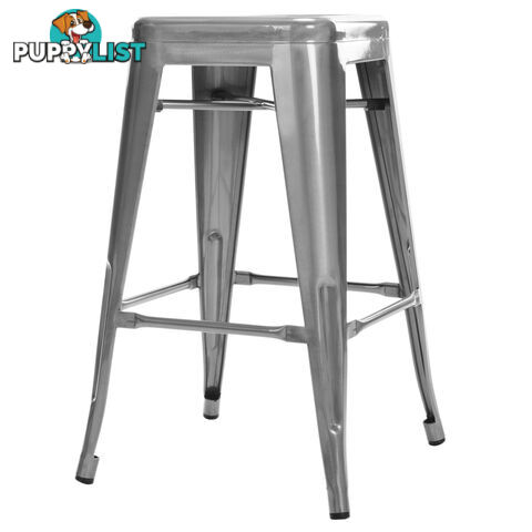 Set of 4 Replica Tolix Kitchen Bar Stool 66cm Metallic