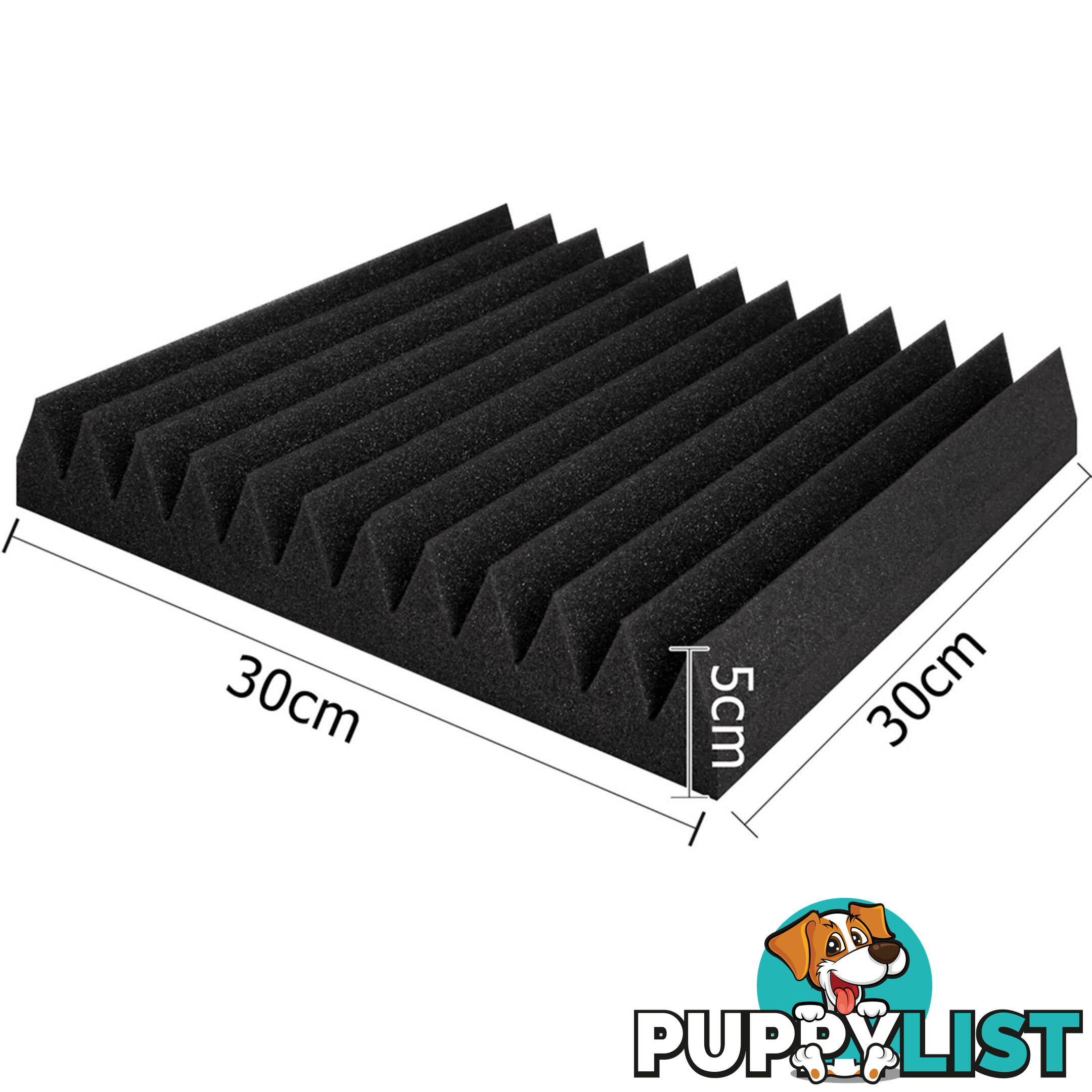 12 Teeth Wedge 30 x 30cm Acoustic Foam Panels x 40