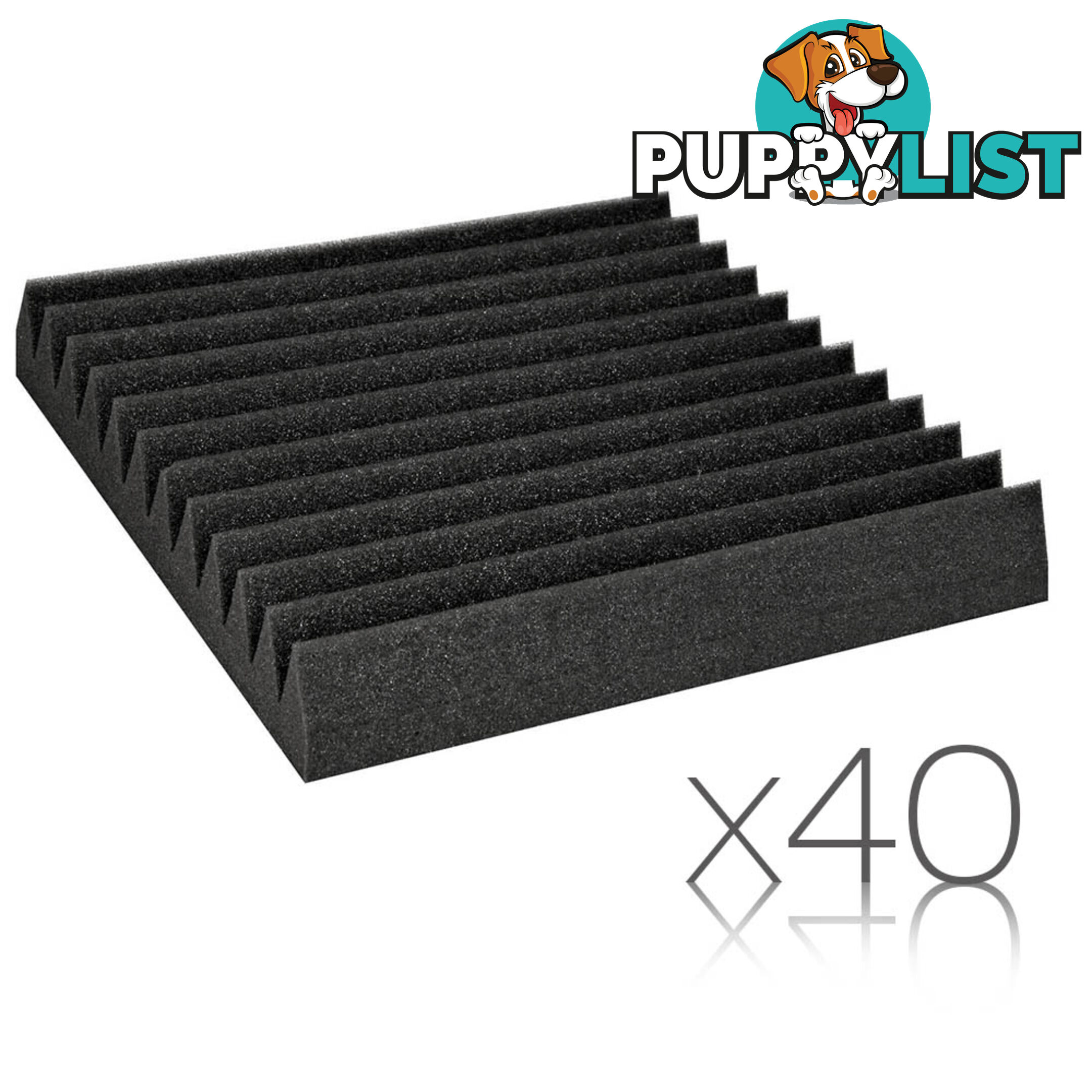 12 Teeth Wedge 30 x 30cm Acoustic Foam Panels x 40