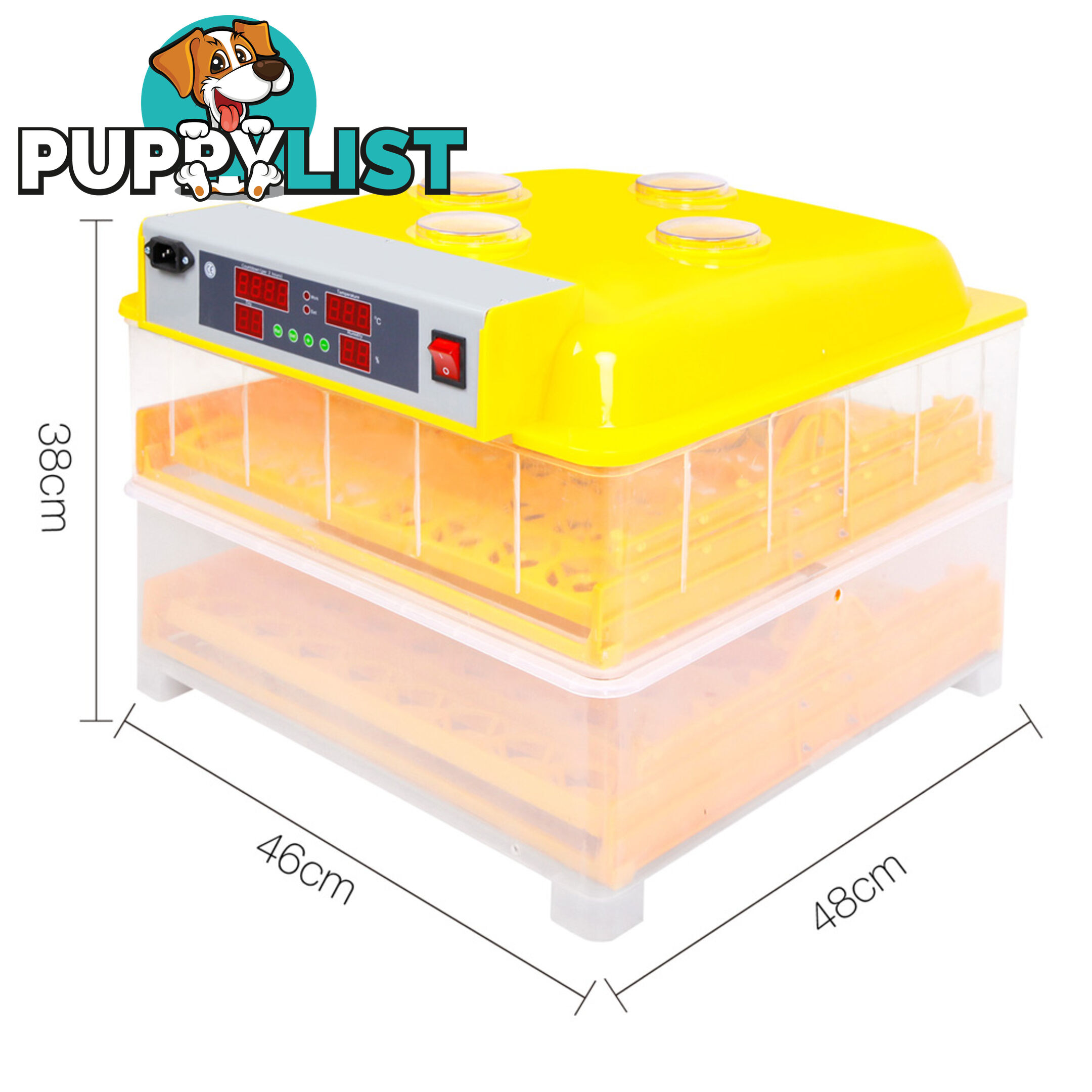 Automatic 112 Egg Incubator Yellow