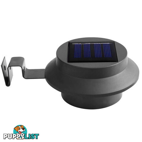 Set of 4 LED Solar Powered Fence Gutter Light Black