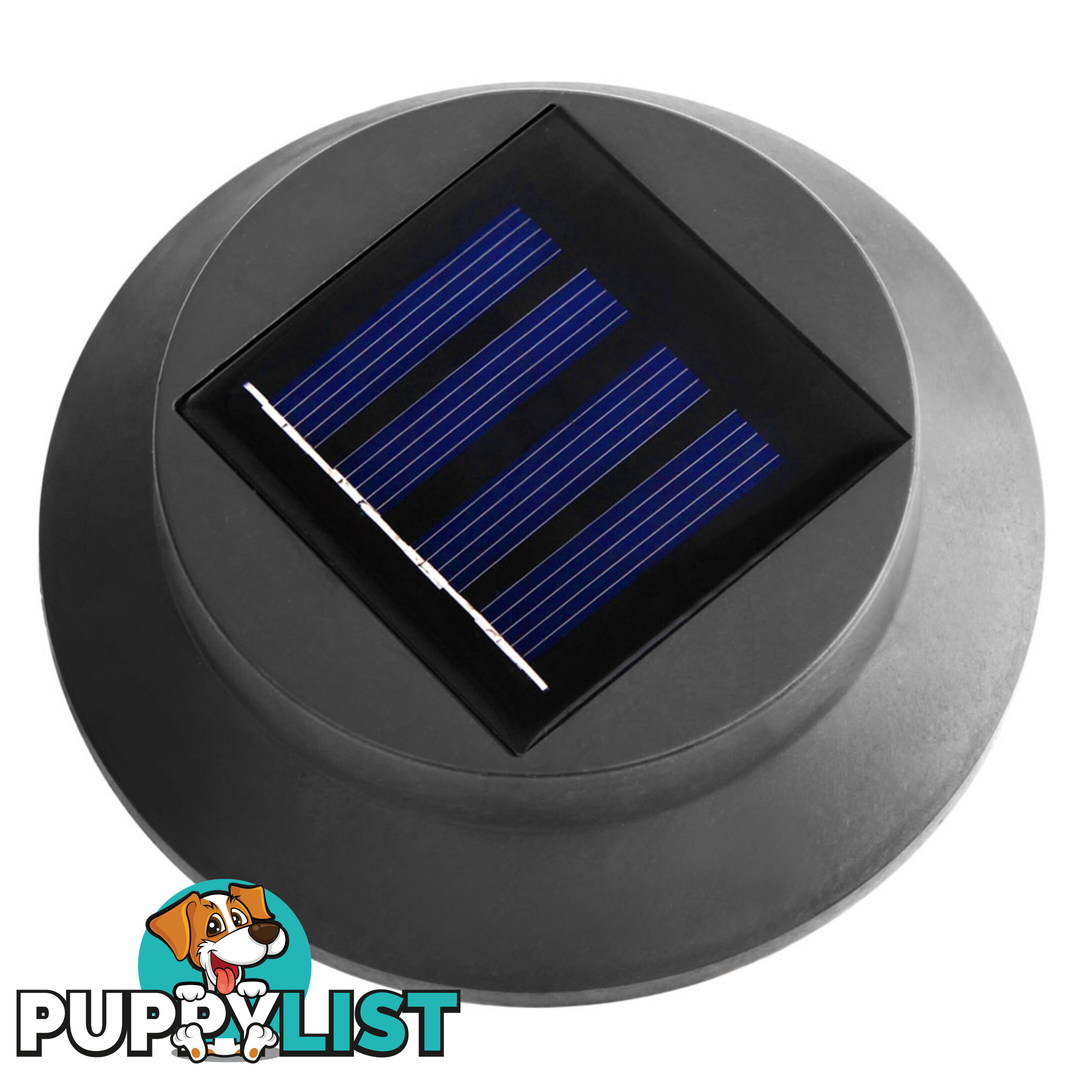 Set of 4 LED Solar Powered Fence Gutter Light Black