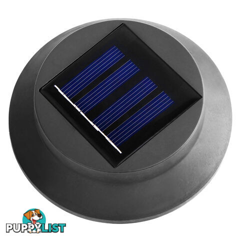 Set of 4 LED Solar Powered Fence Gutter Light Black