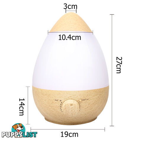 Ultrasonic Cool Mist Air Humidifier 2.3L Natural Wood