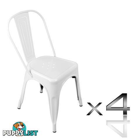 Set of 4 Replica Tolix Dining Metal Chair Gloss White